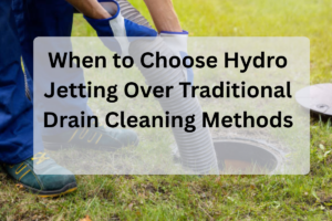 Drain cleaning with hydro jetting